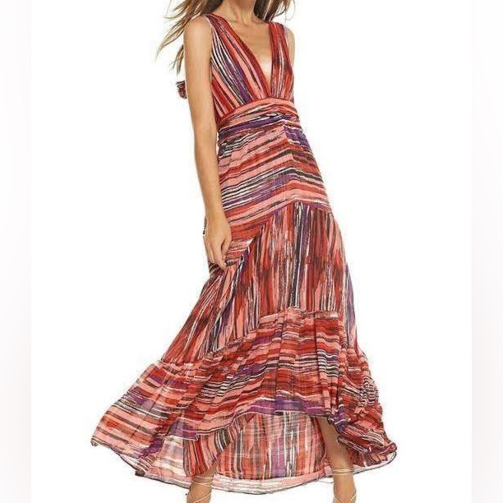 MISA Dominika Stripe Maxi Dress
